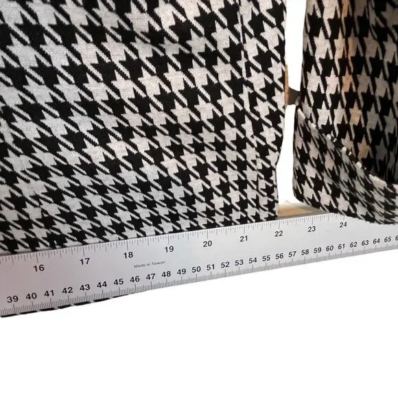 Kasper Swing Blazer Jacket Womens Black and White Houndstooth Retro Size 16